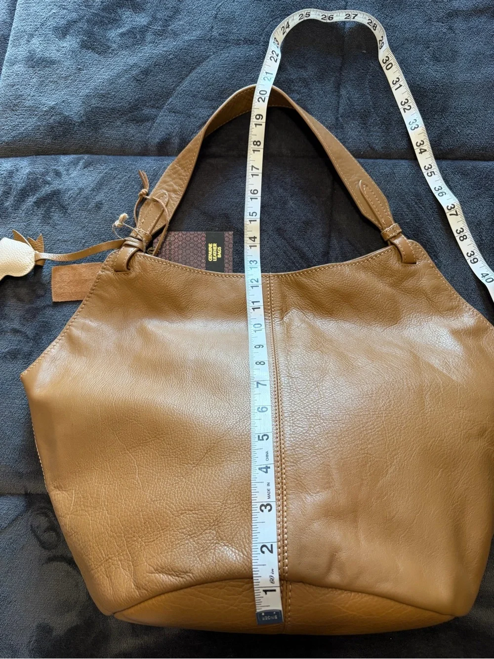 New Large Brown Pebble Leather Hobo Shoulder Tote